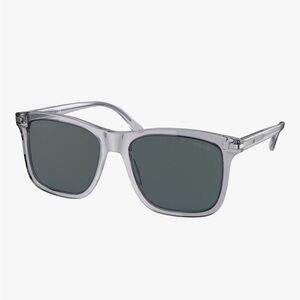Prada sunglasses grey crystal/blue lens